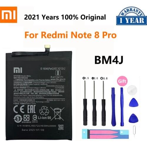 100% Orginal Xiao mi BM4J 4500mAh Battery For Xiaomi Redmi Note 8 Pro High Quality Phone Replacement Batteries