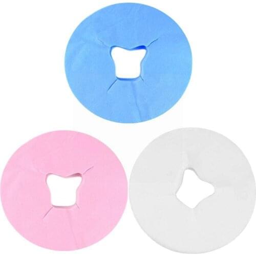 100Pcs/set Non-woven Fabric Disposable Face Massage Cover Beauty Comfortable Medical Hole Pillow Bed Towel Pad J4L2