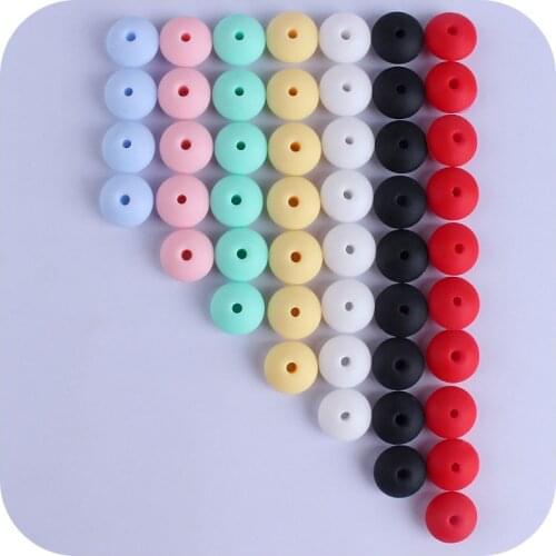 500Pcs/Lot Lentil Silicone Beads12mm Food Grade Silicone Rodent DIY Baby Pendant Necklace Baby Teether childrens products