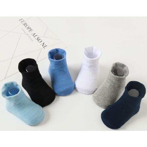 6pair/Lots Children Socks Cotton Baby Floor Socks Boy Gril Child Short Socks Non-Slip 1-3Years