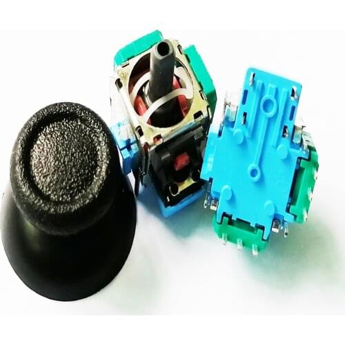 60Sets For PS4 Controller 3D Analog Joystick Stick Sensor Module Rocker For PS4 Handle With Black 3D Joystick Cap Repair Parts