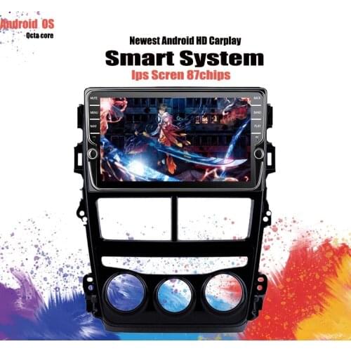 8'' 2 Din Android 10 Car Multimedia Player For Toyota Vios Yaris 2018 2019 2020 GPS Navigation WIFI Radio Camera dvr steer swc