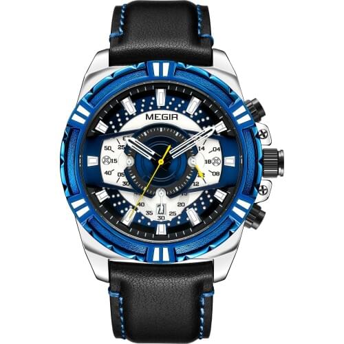 MEGIR Luxury Brand Mens Watch Chronograph Watches Men Waterproof Date Sport Military Quartz Wristwatch Male Clock Montre Homme
