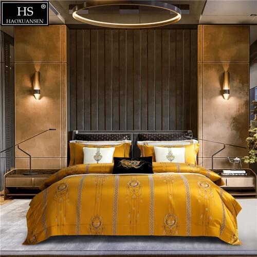 The Design of Peacock Pendants 4Pieces Yarn Dyed Jacquard Bedding Sets BedLinen Queen King Size Duvet Cover Pillowcase Bedsheet