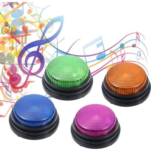 Recordable Talking Button with Led Function Learning Resources Answer Buzzers Recording Sound Button Interactive Toy Noise Maker