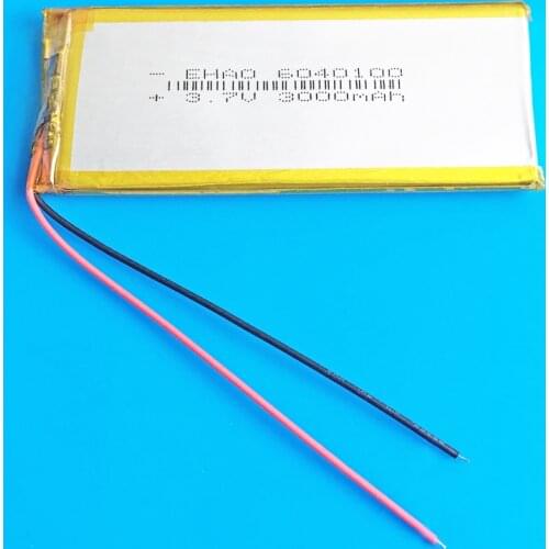 EHAO 6040100 3.7V 3000mAh lipo polymer lithium Rechargeable battery for GPS power bank Tablet PC PAD PDA Laptop