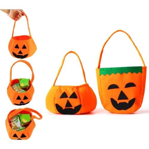 Halloween Foldable Pumpkin Jack Lantern Bag Candy Gift Portable Basket Treat