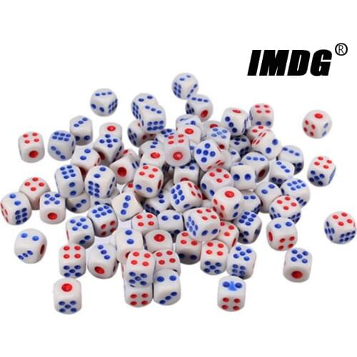 100pcs/pack Acrylic Dice 10mm High Quality Boutique Game White Round Corner Props Dice