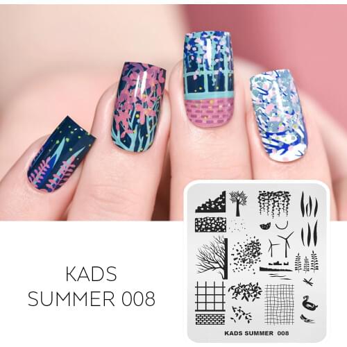 KADS Stamping Plates Nail Stamping Plates Flowers Flamingo Summer 008 Silent Night Design for Nails Nails Accessories Template