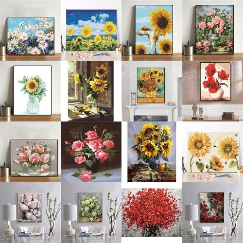 Flowers Lovely Life DIY Painting By Numbers Coloring By Numbers Modern Wall Art Picture Unique Gift For Home Decorations