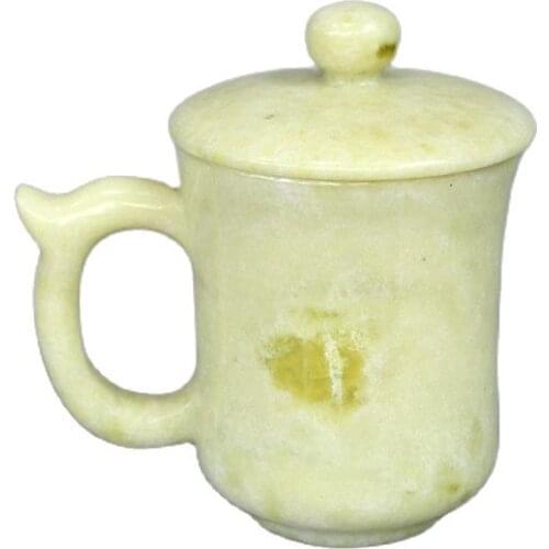 China handmade jade carving Natural jade cup, Lantian jade tea cup