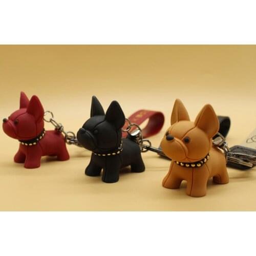 Creative Cartoon French Dog Fighting Keychain Korean Cute Bulldog Key Chain Doll Puppy Couple Pendant