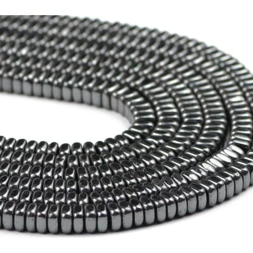 HGKLBB Square shape Black Hematite Natural Stone 4x2mm Cube Loose beads For Jewelry making bracelets necklace DIY Accessories