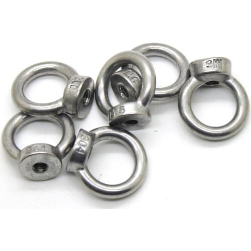 M5 M6 M8 M10 304 Stainless Steel Metric Thread Ring Nut Marine Lifting Eye Nut Fastener