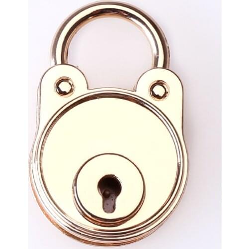 1 piece of bear-shaped metal mini padlock, small suitcase key box lock and key box suitcase decoration accessories in 4 colors