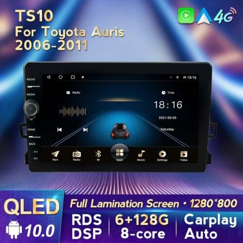 MLOVELIN Carplay DSP Android Auto QLED Screen For TOYOTA AURIS 06-12 Octa Core 6G 128G Car Radio GPS Player