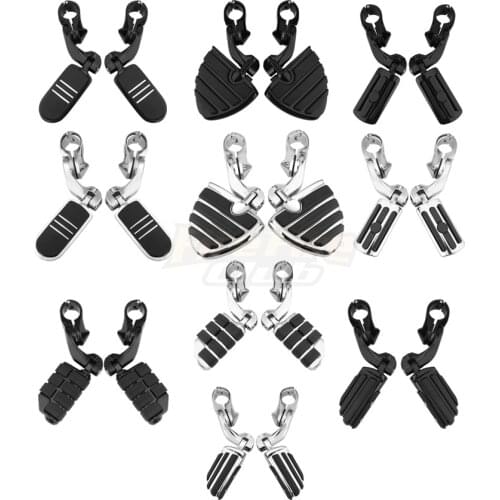 Motorcycle 32mm Chrome Short Angled Adjustable Highway Footpeg Foot Peg Mount Kit For Harley For Yamaha For Honda