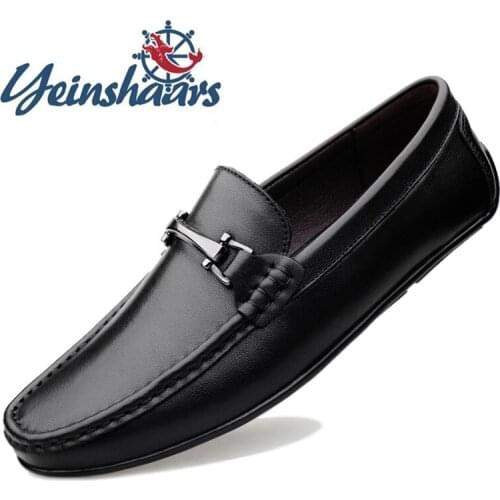 Men Shoes Leather Loafers Business Bureau Shoes Lightweight Slip on Formal Shoes Fashion Comfortable Flats Driving Shoes Summer