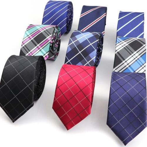 New Mens Casual Necktie Classic Plaid Striped Cravat Fashion slim Designer Ties 6cm For Business Party Wedding
