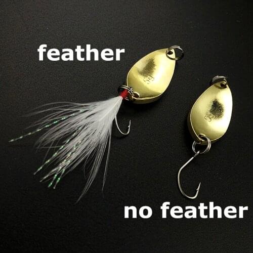 Lure fishing bait spoon feather lure bait set sequins 1/1.5/2.5/3.5/5g silver/gold paillette artificial metal bait lure set