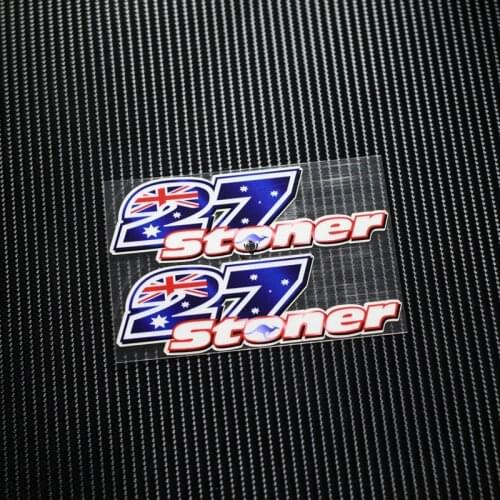 NO.TC014 Free Shipping MOTO GP 27# Stoner Motorcross Car Stickers Decals Styling Reflective Motorcycle Stickers Bike Helmet