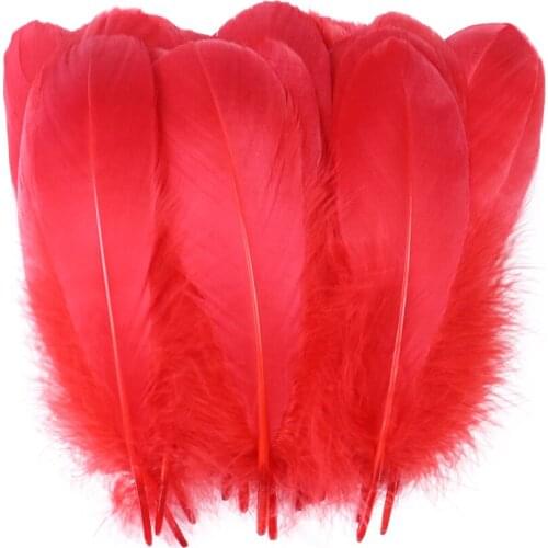 50PCS Dyed Big Goose Feathers DIY Carnival Jewelry Accessory Wedding Dress Christmas Decoration Natural Plumes For Craft 13-18CM