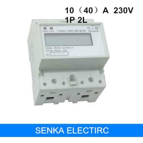 220V/230V 50HZ 10(40)A Single Phase Din Rail Kwh Meter Digital Energy Din-rail Monitor Din-rail Watt-hour-meter