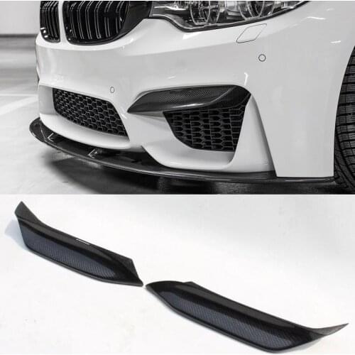 P Style Carbon fiber Front Top Lip Bumper Inserts Fit For BMW F80 M3 F82 F83 M4
