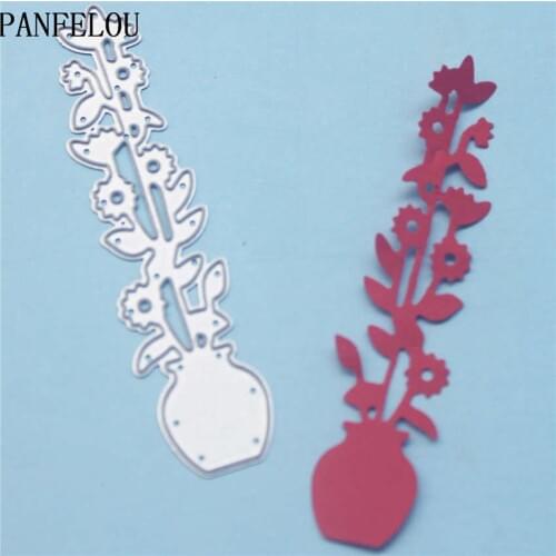 PANFELOU Potted flower metal crafts paper die cutting dies for Scrapbooking/DIY wedding Halloween Hand account cards