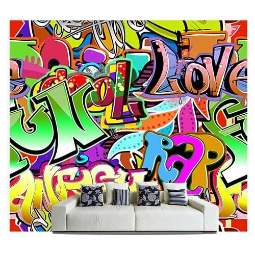 Custom papel DE parede infantil, see Graffiti mural for sitting room sofa bedroom TV wall waterproof vinyl which wallpaper