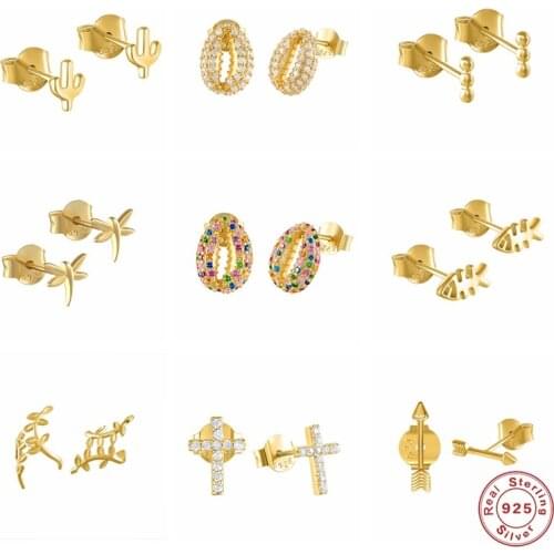 Luxury Bling Zircon Piercing Stud Earrings For Women Lovers' Birthday Gift plata de ley 925 Earring Fine Jewerly Accessories