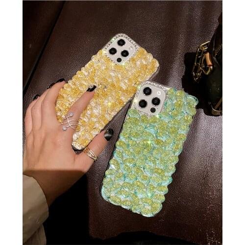 Luxury Bling Diamond Gold Foil Case Cover For Samsung Galaxy A10/20/30/40/50/70/80/90 S A21/31/41/51/71 Clear Crystal Funda