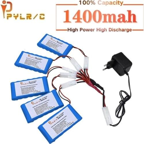 With Tamiya 2P Plug 8.4v 1400mah Ni-CD Battery And Charger For Rc toys Car Tank Robot Gun Boat AA 8.4v Rechargeable Battery Pack