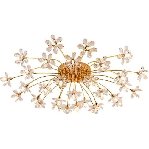 Nordic Bedroom led Lights Living Room Starry Crystal Ceiling Lamp led Crystal Lamp Model Room Dining Room Crystal Ceiling Lamps
