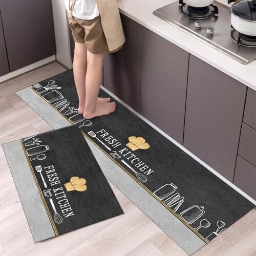 Modern Anti-slip Home Kitchen Mat Kitchenware Rug Bath Long Strip Absorption Doormat Entrance Balcony Hotel Living Room Carpet