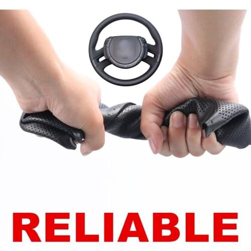 Hand stitched Black PU Artificial Leather Car Steering Wheel Cover for Citroen C4 Picasso 2007-2013