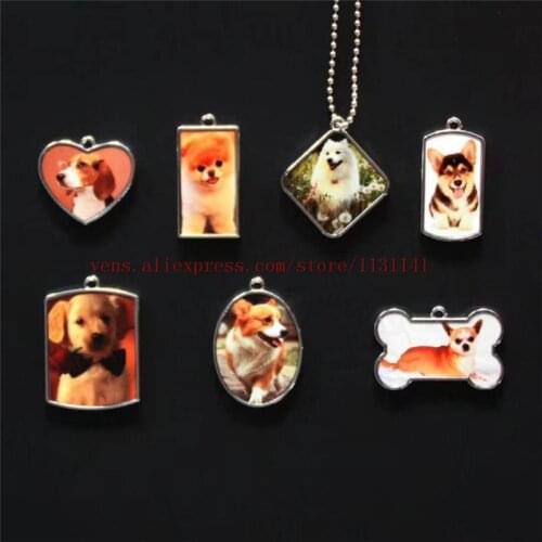 Sublimation dog tag necklaces pendants heart bone ellipse shield rectangle pendant hot transfer printing consumable 15pcs/lot