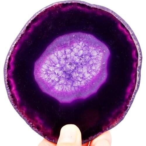 TUMBEELLUWA Agate Slices Geode Stone,Beverage Coasters Cup Mat,Irregular Shape Decor Crystals Collection