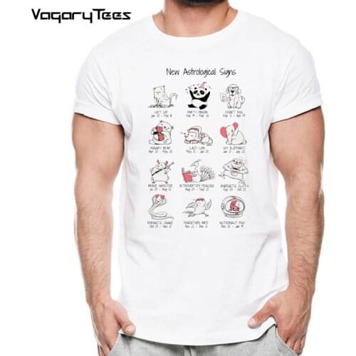 VagaryTees new desgin mens Tshirt Newest Hot top New constellation Print Hip Hop Short Sleeve T Shirts homme