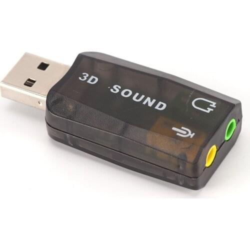 Mic Speaker Audio Interface For Laptop PC Micro Data Black 3D USB Sound Card USB Audio 5.1 External USB Sound Card Audio Adapter