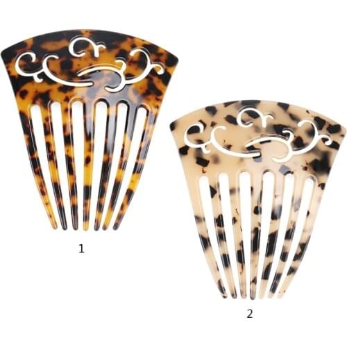 Minimalist French Twist Hair Side Comb Hollow Out Tortoise Shell 7 Teeth Hairpin Vintage Celluloid Acetate Barrette Clip