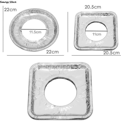 10 Aluminum Foil Gas Stove Cleaning Protection Pad Stovetop Cover Mat High Temperature Resistant Cushion Kitchen Cookware Supply