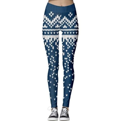 Navy New Heart Print Pacman Women Leggings Skinny Long Leggins Women Pant Casual Street Leggins Halloween Day Legging