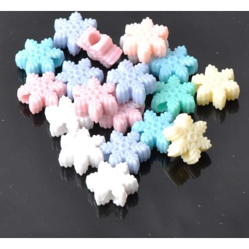 15mm 100pcs mixed Acrylic Snowflake spacer beads for handmake jewelry making YKL0027