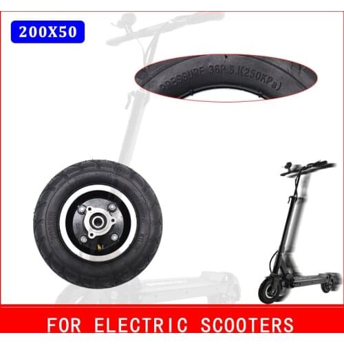 200*50 8 Inch 200x50 Tire with Hub 8" Scooter Tyre Alloy Wheel Pneumatic Tire for Electric Scooter Electric Bicycle Accessories