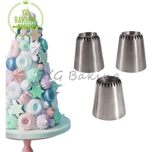 3 Styles Diy Piping Nozzle Stainless Steel Dessert Cookies Mold Icing Piping Nozzles Set Cake Decorating Pastry Baking Tool