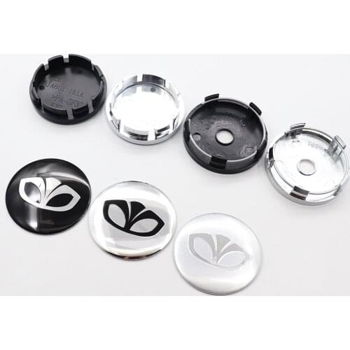 4pcs 56mm or 60mm Daewoo Car Logo Wheel Center Cap Rim Badge Dust-Proof Covers Decal Refit Creative Decoration Emblem Sticker