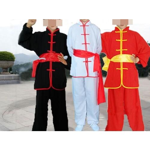 5color Kids pure cotton long sleeve martial arts wushu performance clothing kung fu suits children summer tai chi uniforms