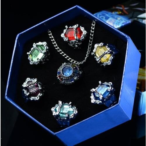 7Pcs/Set Katekyo Hitman Reborn Vongola Alloy Rings Anime Cosplay Fashion Jewelry N58F