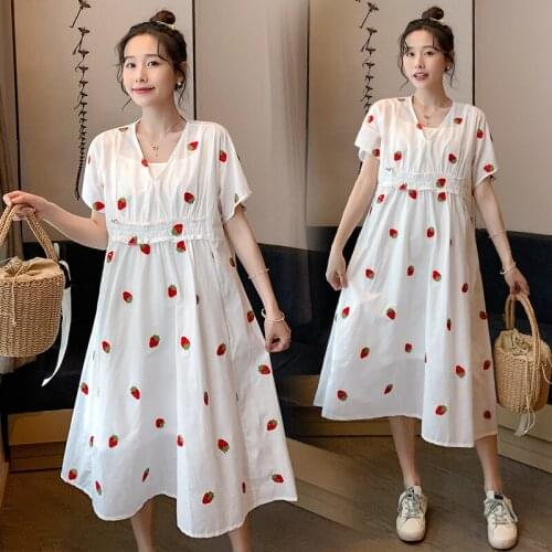 8127# Maternity Clothes V Neck Stylish Sweety 2Pcs Maternity Dress Set Clothes for Pregnant Women Pregnant Women Suit